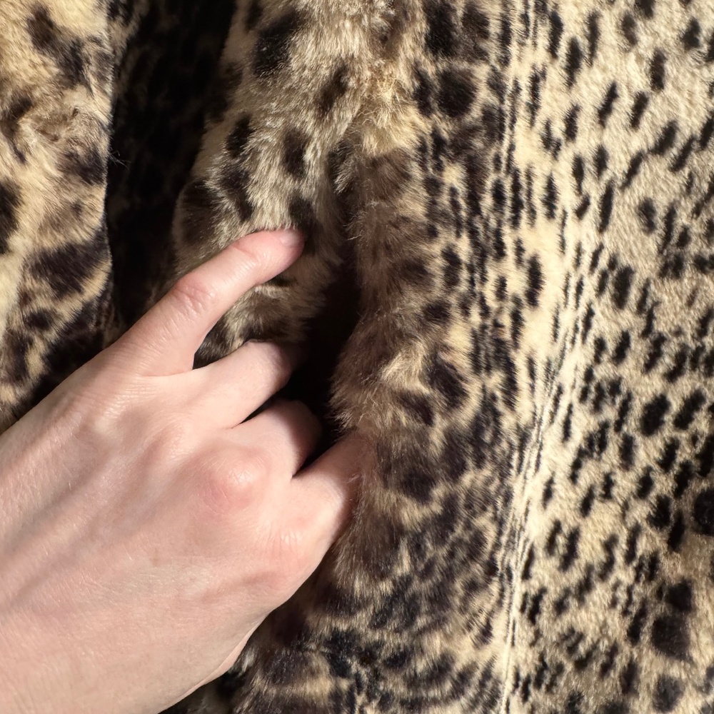 Anthropologie Plush Fur Animal Print Coat xs/small - Picture 5 of 13